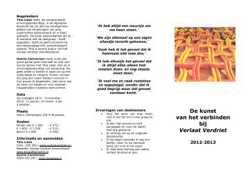 De kunst van het verbinden bij Verlaat Verdriet - Biografisch werk