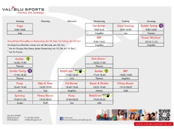 VAL BLU Sports Kursplan 2013 - 26.09 bis 20.12 v4