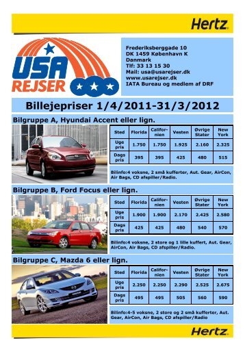 Download vores bil katalog - USA rejser