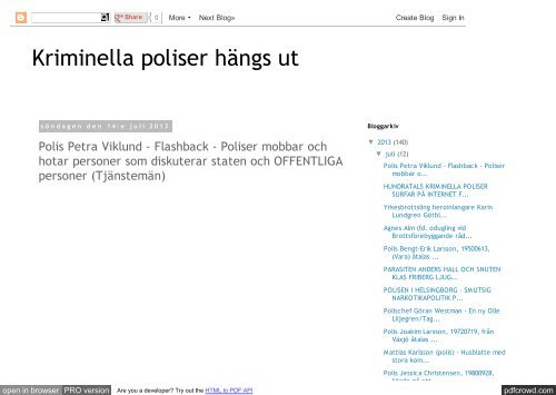 Kriminella poliser hängs ut : Polis Petra Viklund - Flashback - Poliser ...