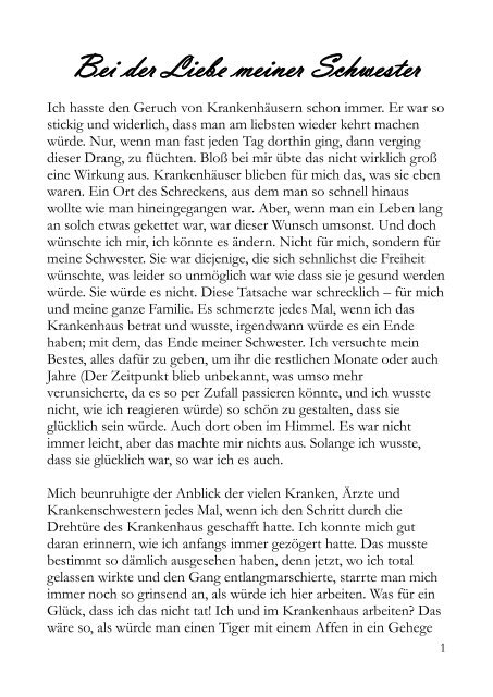 Bei Der Liebe Meiner Schwester
