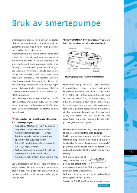 Bruk av smertepumpe - CsCi protocol (110KB)