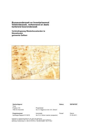Bijlage 5 Archeologisch onderzoek - Gemeente Dalfsen