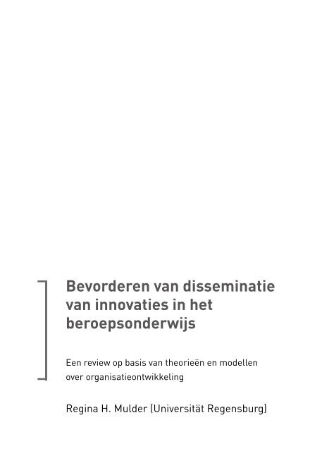 Bevorderen van disseminatie van innovaties in het ... - Cinop