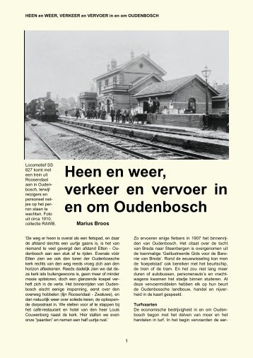 Heen en weer, verkeer en vervoer in en om Oudenbosch