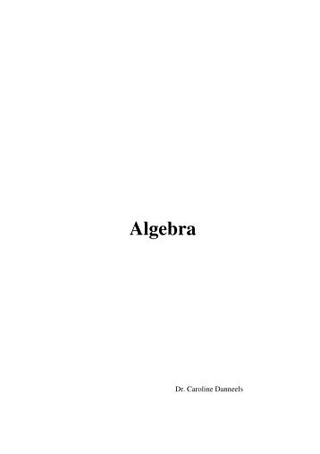Algebra (pdf, 235K) - Groep T