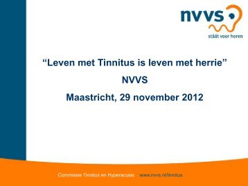 Tinnitus: geen gehoor NVVS-cd met meer dan 150 ... - Kees de Vries