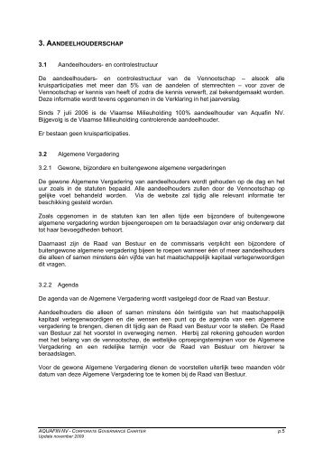 3. AANDEELHOUDERSCHAP 3.1 Aandeelhouders- en ... - Aquafin