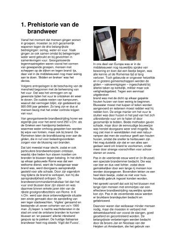 hoofdstuk I Prehistorie van de brandweer