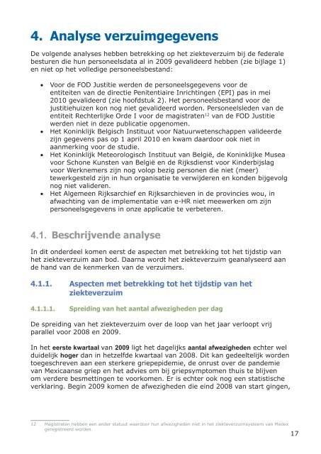 het ziekteverzuim bij federale ambtenaren 2008 - 2009 - Fedweb