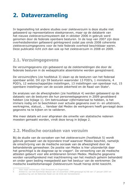 het ziekteverzuim bij federale ambtenaren 2008 - 2009 - Fedweb