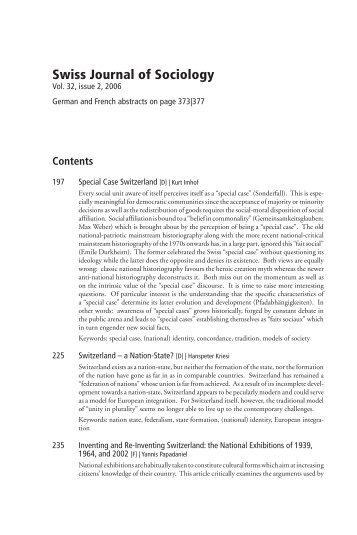 Swiss Journal of Sociology - SGS-SSS