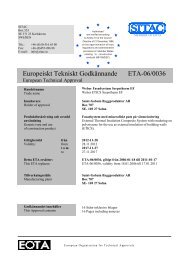 Europeiskt Tekniskt Godkännande ETA-06/0036 - Weber