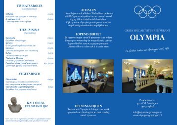 menufolder - Olympia | Grieks Specialiteiten Restaurant