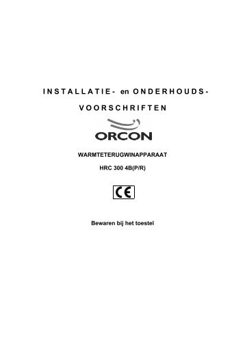 Orcon Montagehandleiding HRC 300 4B.pdf - Luchtwinkel