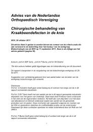 NOV advies Kraakbeenherstel Knie, 20 oktober 2011 - Nederlandse ...