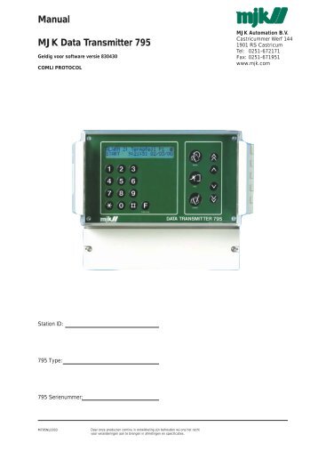 Manual MJK Data Transmitter 795