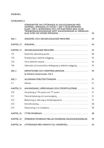 innehåll avdelning a föreskrifter om utförande av ... - Voltimum