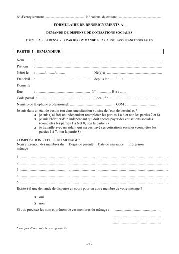 Demande de dispense - formulaire A1 - Group S