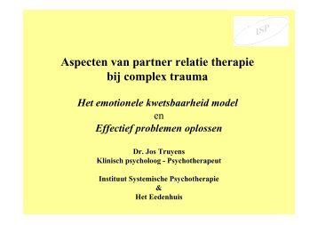 Aspecten van partner relatie therapie bij complex trauma