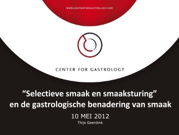 Selectieve smaak en smaaksturing - Gastvrije Zorg