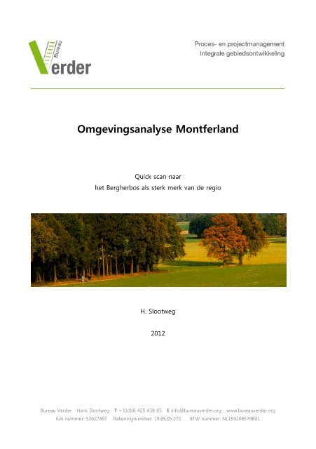 Omgevingsanalyse Montferland - Bureau Verder