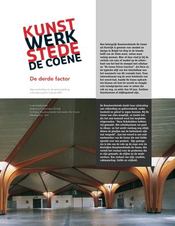 Hoe belangrijk Kunstwerkstede De Coene uit Kortrijk is ... - Dimension