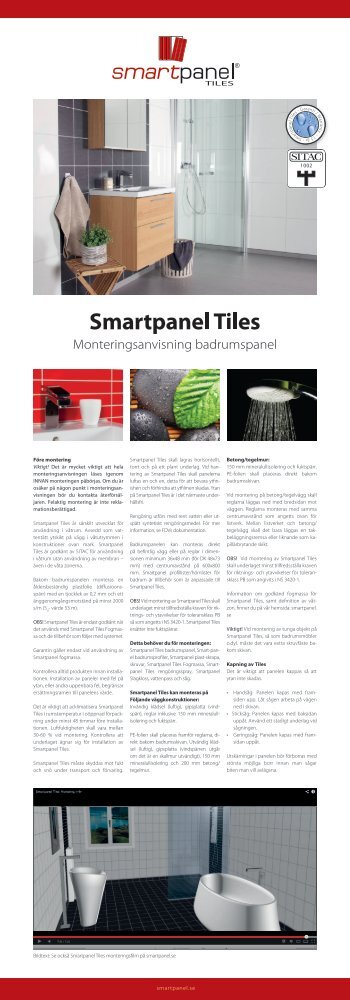 Monteringsanvisning badrumspanel - Smartpanel