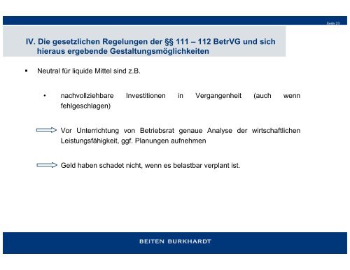 IV. Die gesetzlichen Regelungen der §§ 111 – 112 BetrVG und sich ...