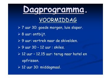 Dagprogramma. - Basisschool Heilig Hart - Sint-Trudo