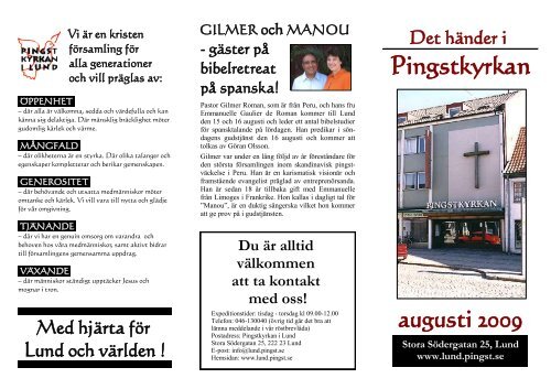 KLICKA HÄR för augusti 2009 - Pingstkyrkan i Lund - Pingst.se