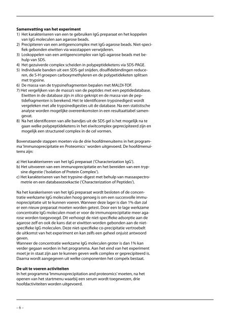 Basispracticum Biologische Chemie - Biochemistry