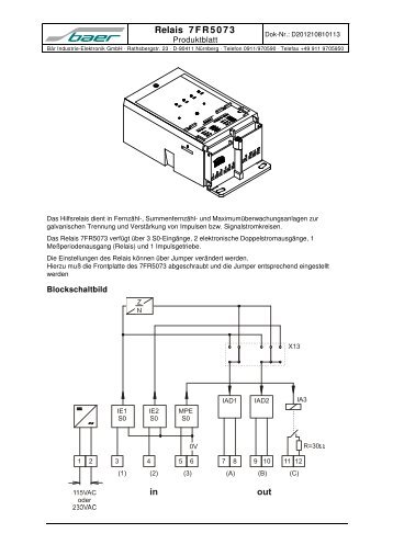 Relais 7FR5073 - Baer Gmbh