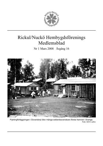 Medlemsblad 1 2008 - Rickul-Nuckö hembygdsförening