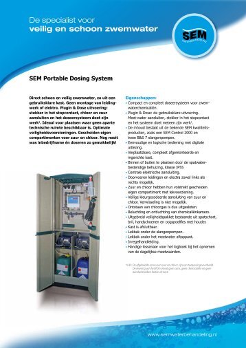 Portable Dosing System - SEM Waterbehandeling