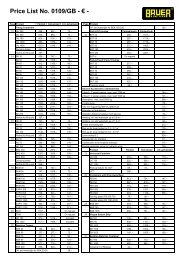 Price List No. 0109/GB - Bauer Gmbh