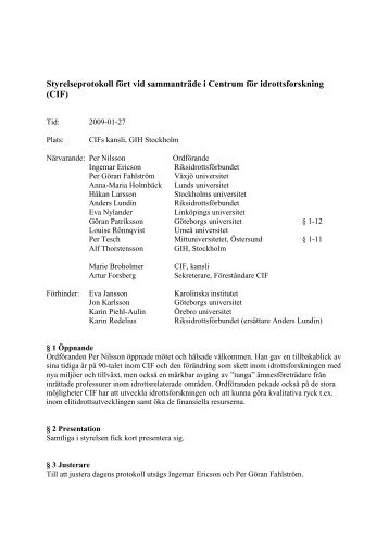 Protokoll styrelsemöte 2009-01-27 (pdf, 36 kB) - GIH