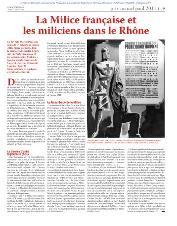 La Milice française et les miliciens dans le Rhône - fndirp