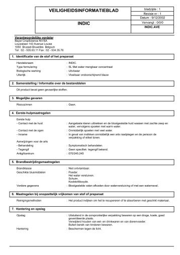 VEILIGHEIDSINFORMATIEBLAD INDIC - Edialux