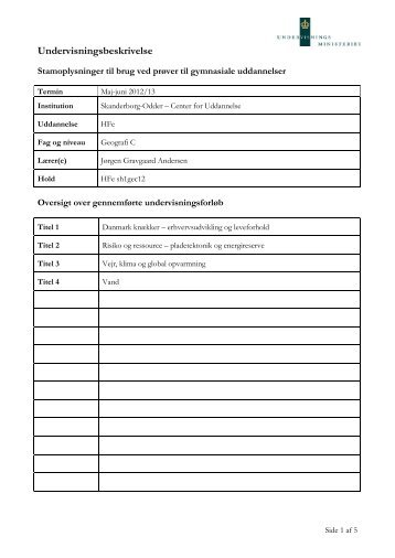 Undervisningsbeskrivelse Geografi C HFe sh1gec12 - JGA