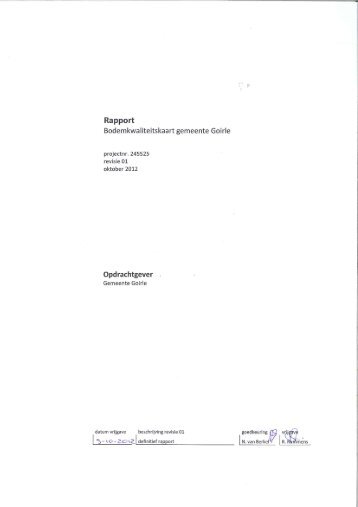 Rapport bodemkwaliteitskaart - Bestuur - Gemeente Goirle