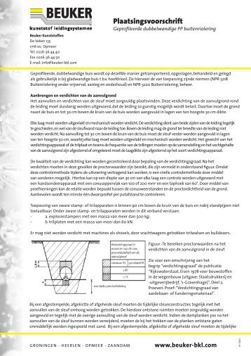 Plaatsingsvoorschrift PP buitenriolering - Beuker