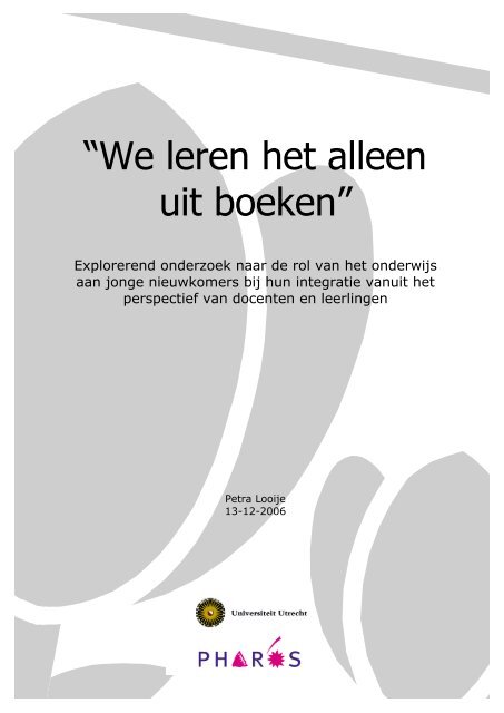 Scriptie 'We leren het alleen uit boeken' - LOWAN