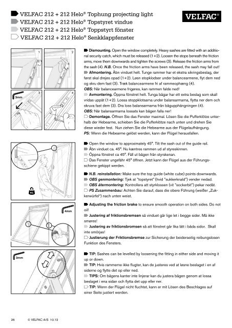 Installation guide 10.2012 Montagevejledning ... - velfac.ie