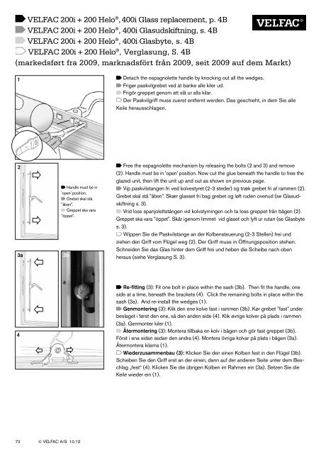 Installation guide 10.2012 Montagevejledning ... - velfac.ie