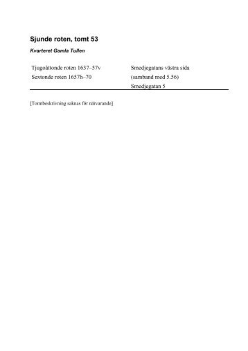 Rote 7, tomt 53 - Göteborgs tomtägare 1637-1807