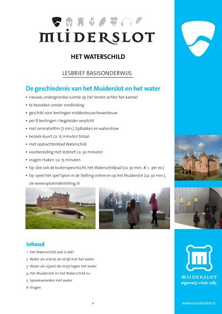 Lesbrief-Waterschild-basisonderwijs - Muiderslot
