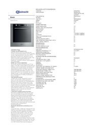 BAUKNECHT BLPE8100PT Ovens datasheet - EASI-SHOP