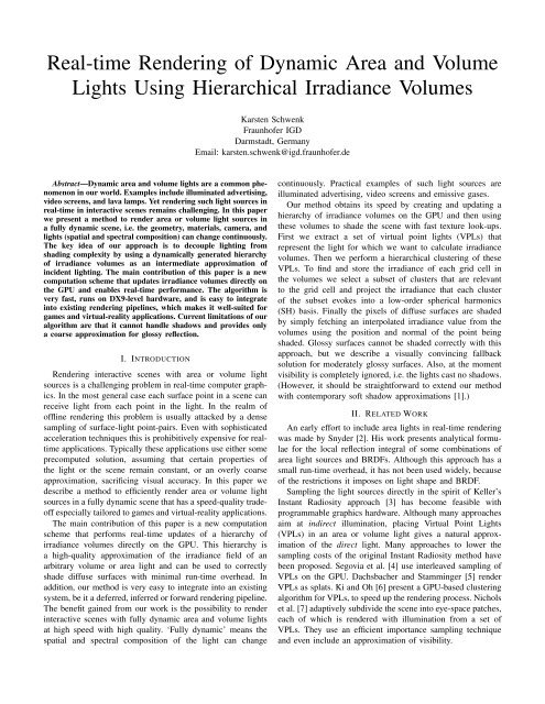 Real-time Rendering of Dynamic Area and Volume Lights Using ...