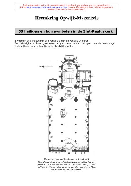 50 heiligen en hun symbolen in de Sint-Pauluskerk - Heemkringopwijk